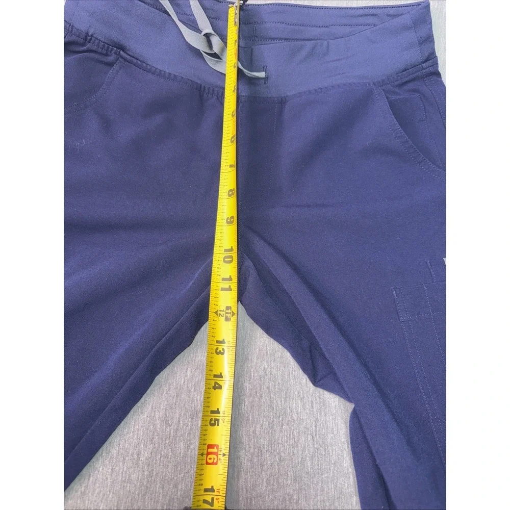 FIGS Technical Collection Scrub Pants Small Navy Blue Drawstring Cargo Medical S